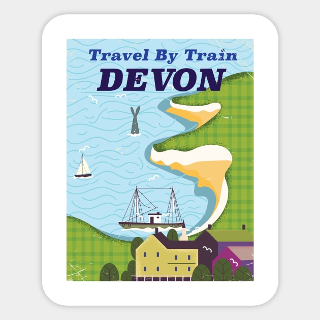 Travel By Train Devon Sticker by nickemporium1